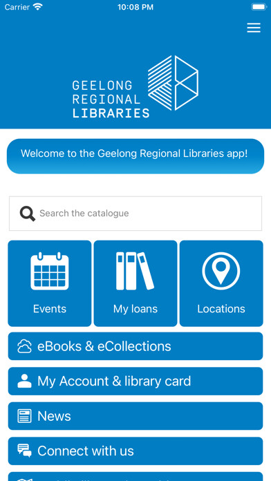 Emulate iPhone app Geelong Libraries using MyAndroid