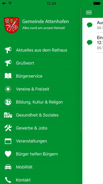 Emulate iPhone app Gemeinde Attenhofen using MyAndroid Emulate iPhone app Gemeinde Attenhofen using MyAndroid