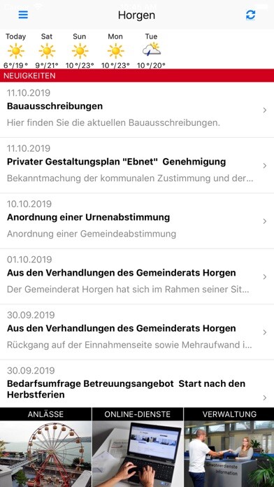 Emulate iPhone app Gemeinde Horgen using MyAndroid Emulate iPhone app Gemeinde Horgen using MyAndroid