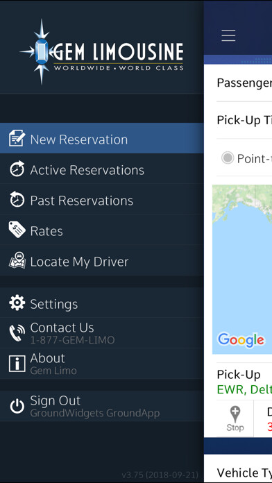 Emulate iPhone app Gem Limousine Worldwide using MyAndroid