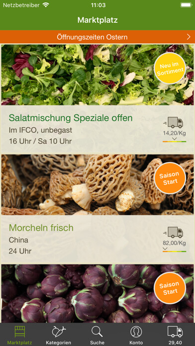 Emulate iPhone app Gemüsezentrale using MyAndroid Emulate iPhone app Gemüsezentrale using MyAndroid
