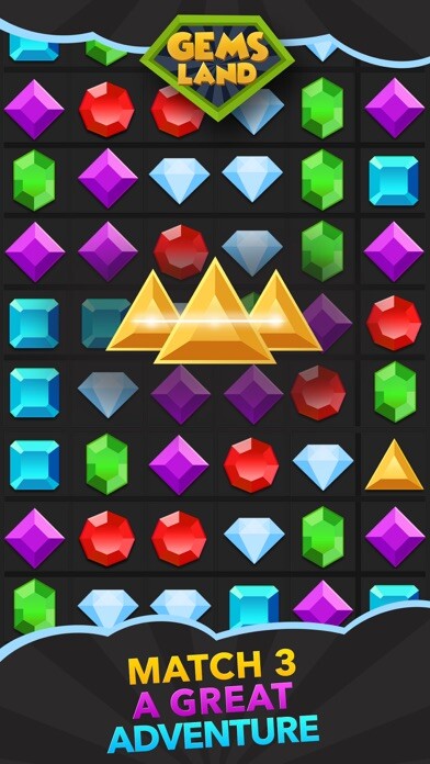 Emulate iPhone app Gems Land: jewels and a color puzzle game using MyAndroid