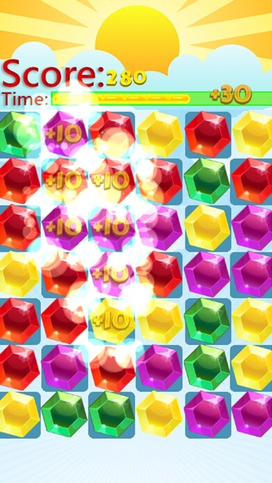 Emulate iPhone app Gem Swap Puzzle Games : Jewels Attack game - free using MyAndroid