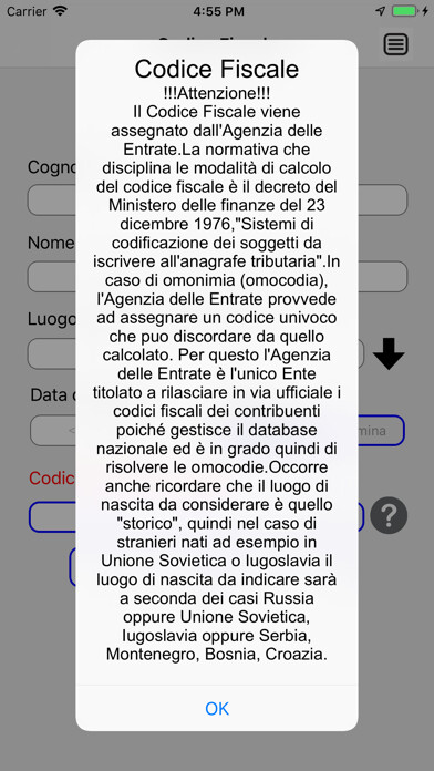 Emulate iPhone app Genera Codice Fiscale using MyAndroid Emulate iPhone app Genera Codice Fiscale using MyAndroid