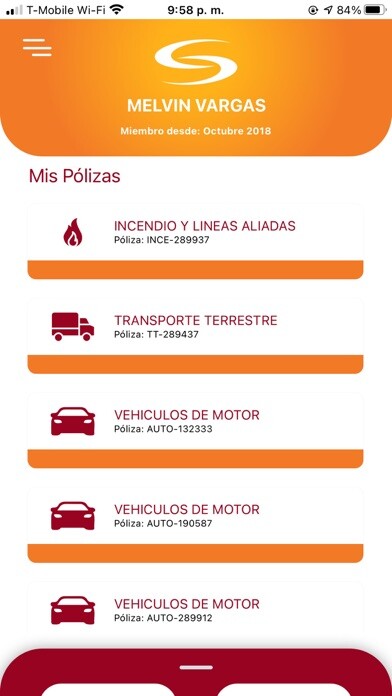 Emulate iPhone app General de Seguros using MyAndroid