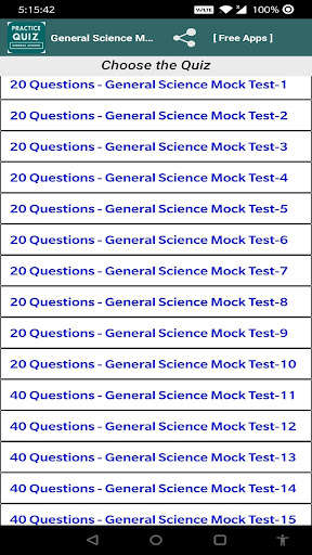 Run android online APK General Science Mock Test from MyAndroid or emulate General Science Mock Test using MyAndroid