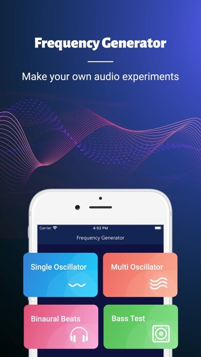 Emulate iPhone app Generate Frequency Sounds Hz using MyAndroid