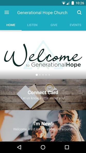 Emulate iPhone app Generational Hope Church using MyAndroid Emulate iPhone app Generational Hope Church using MyAndroid