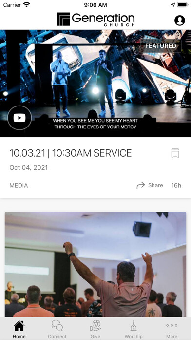 Emulate iPhone app Generation Church Florida using MyAndroid