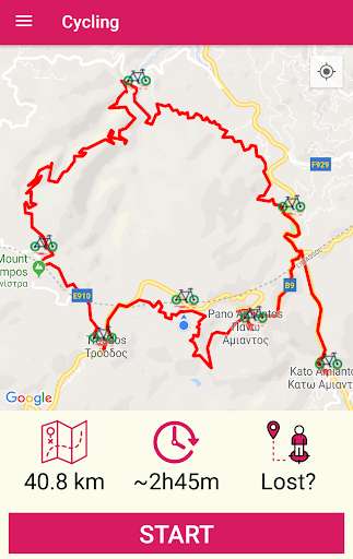 Emulate iPhone app GEO-IN cycling route in Cyprus using MyAndroid Emulate iPhone app GEO-IN cycling route in Cyprus using MyAndroid