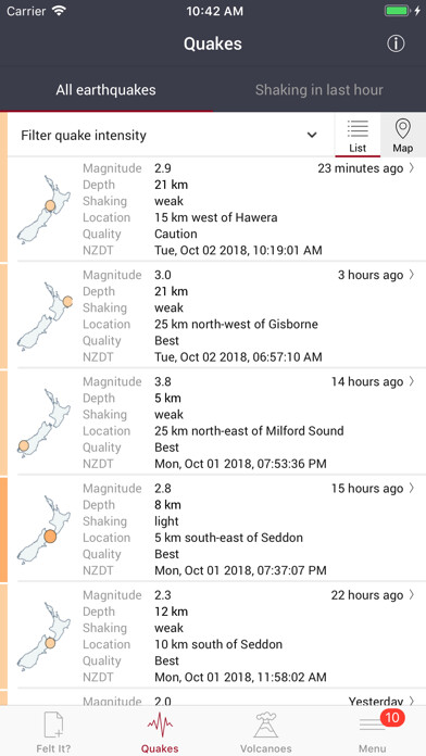 Emulate iPhone app GeoNet Quake using MyAndroid