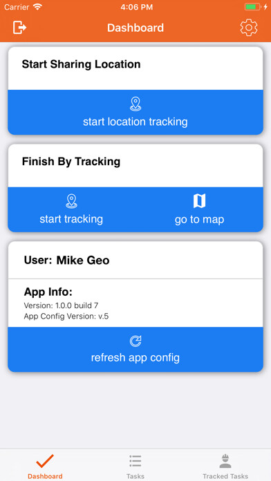 Emulate iPhone app GeoNote Opgavekvittering V2 using MyAndroid