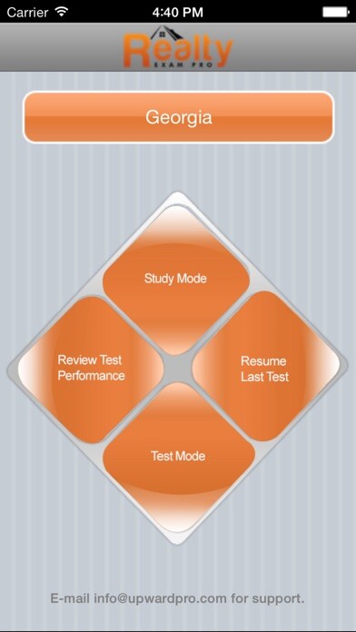 Emulate iPhone app Georgia Real Estate Agent Exam Prep using MyAndroid