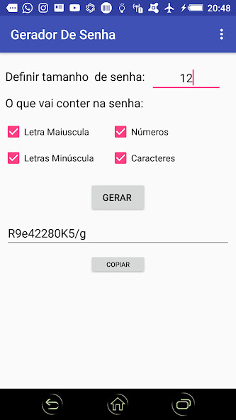 Run android online APK Gerador de Senha from MyAndroid or emulate Gerador de Senha using MyAndroid