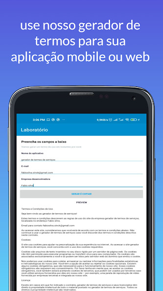 Run android online APK gerador de termos from MyAndroid or emulate gerador de termos using MyAndroid