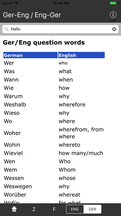 Emulate iPhone app Ger/Eng - Eng/Ger using MyAndroid