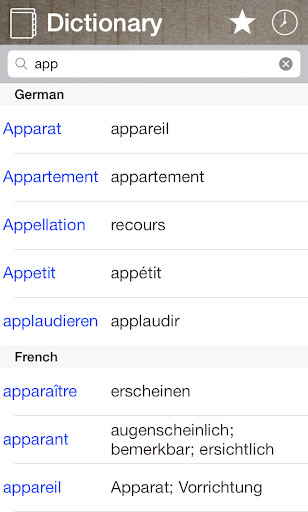 Emulate Android APK German French Dictionary  Translator Free