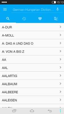 Emulate Android APK German<->Hungarian Dictionary