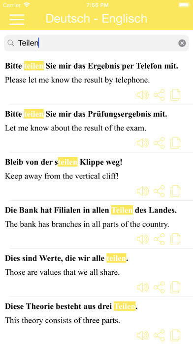 Emulate iPhone app German Phrasebook & Translator using MyAndroid