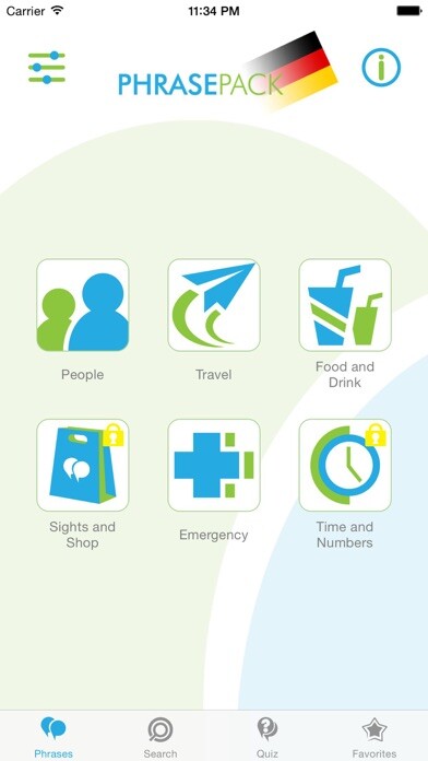 Emulate iPhone app German Phrasebook - Travel in Germany with ease using MyAndroid