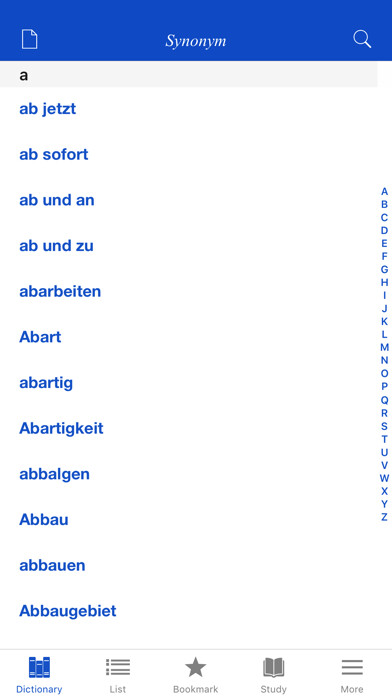 Emulate iPhone app German Synonym Dictionary using MyAndroid Emulate iPhone app German Synonym Dictionary using MyAndroid