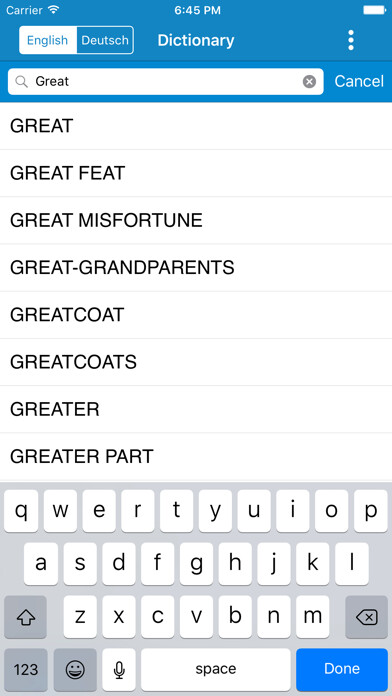 Emulate iPhone app German to English & English to German Dictionary using MyAndroid Emulate iPhone app German to English & English to German Dictionary using MyAndroid