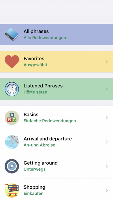 Emulate iPhone app German Travel Phrases & Words using MyAndroid Emulate iPhone app German Travel Phrases & Words using MyAndroid