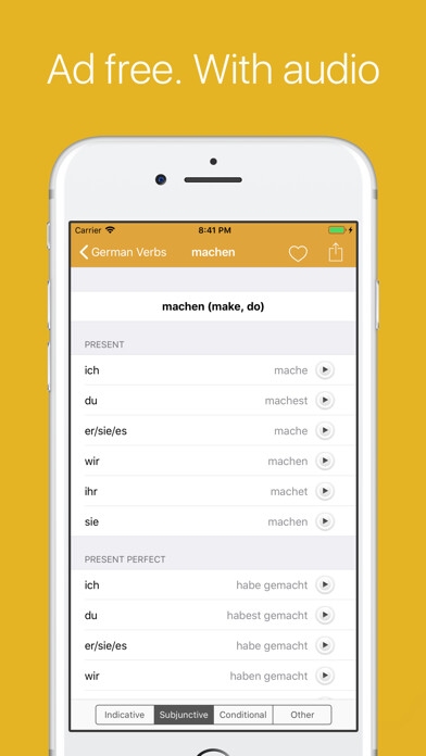 Emulate iPhone app German Verb Conjugator Pro using MyAndroid Emulate iPhone app German Verb Conjugator Pro using MyAndroid
