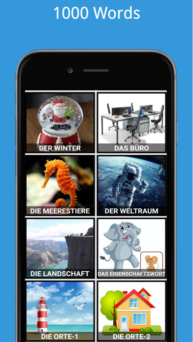 Emulate iPhone app German Words - Beginners using MyAndroid
