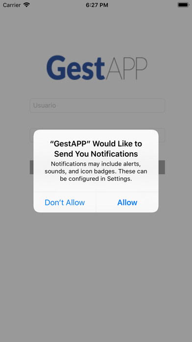 Emulate iPhone app GestAPP Trabajadores using MyAndroid