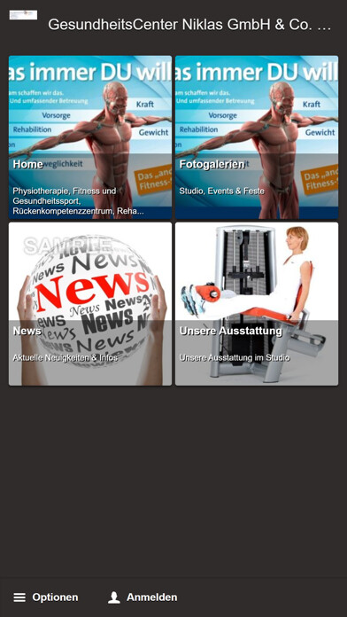 Emulate iPhone app GesundheitsCenter Niklas 24 using MyAndroid