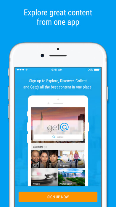 Emulate iPhone app Get@ - Follow your curiosity. Get at great content using MyAndroid
