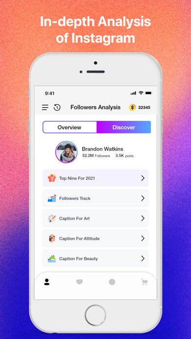 Emulate iPhone app GetInsmarta: IG Analyze using MyAndroid