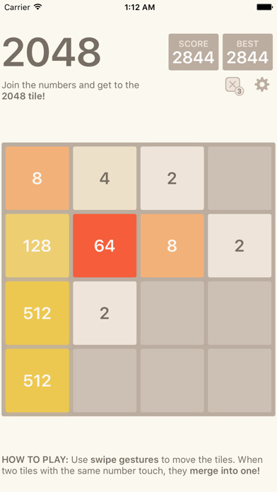 Emulate iPhone app Get to 2048! using MyAndroid
