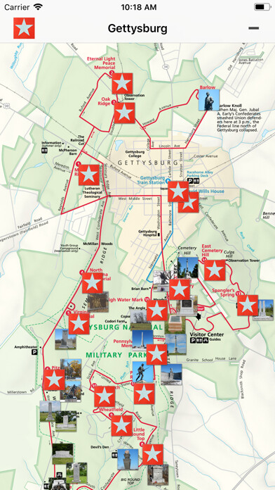 Emulate iPhone app Gettysburg Auto Tour using MyAndroid