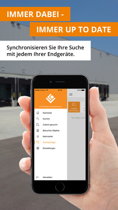 Emulate iPhone app Gewerbegebiete - Logistik Immo using MyAndroid Emulate iPhone app Gewerbegebiete - Logistik Immo using MyAndroid