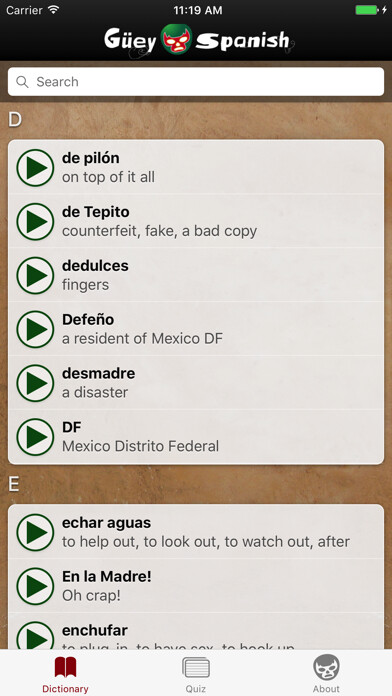 Emulate iPhone app Güey Spanish using MyAndroid