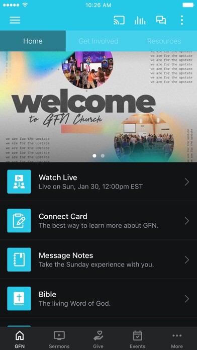 Emulate iPhone app GFN Church using MyAndroid
