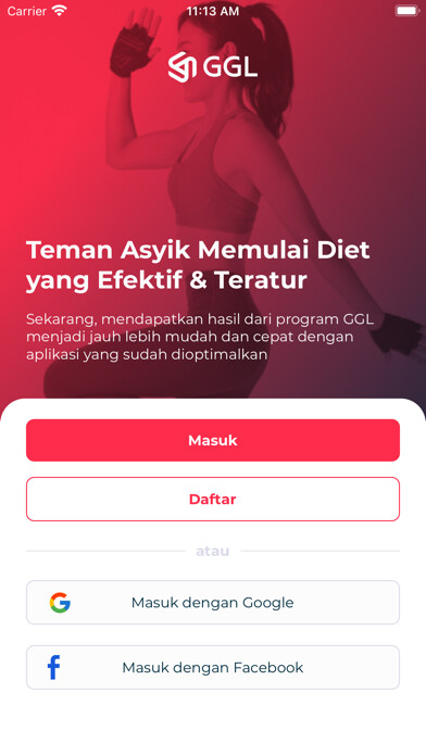 Emulate iPhone app GGL : Program Diet Sehat using MyAndroid