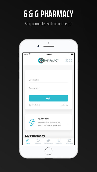 Emulate iPhone app G & G Pharmacy using MyAndroid