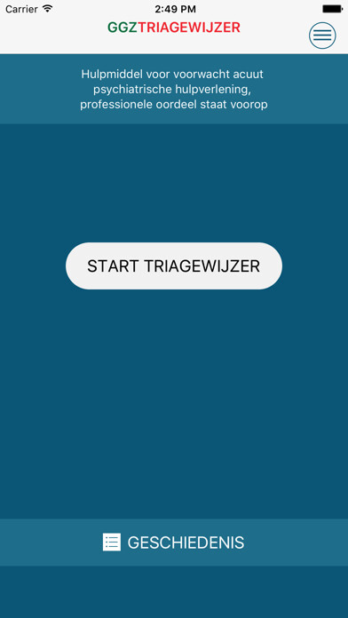 Emulate iPhone app GGz Triagewijzer using MyAndroid