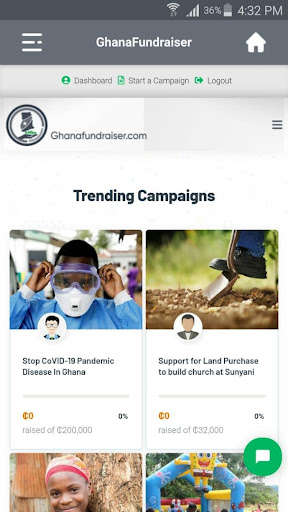 Run android online APK GhanaFundraiser App from MyAndroid or emulate GhanaFundraiser App using MyAndroid