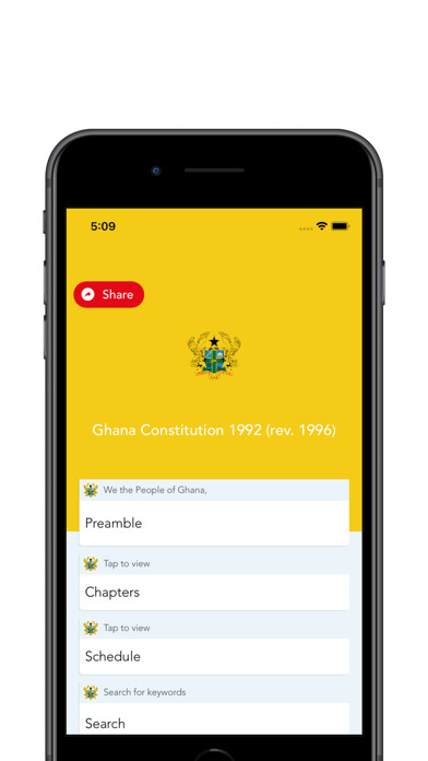 Emulate iPhone app Ghanaian Constitution using MyAndroid