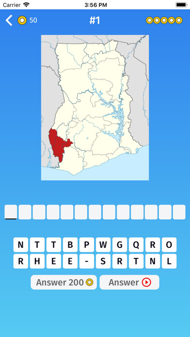 Emulate iPhone app Ghana: Regions Map Quiz Game using MyAndroid Emulate iPhone app Ghana: Regions Map Quiz Game using MyAndroid