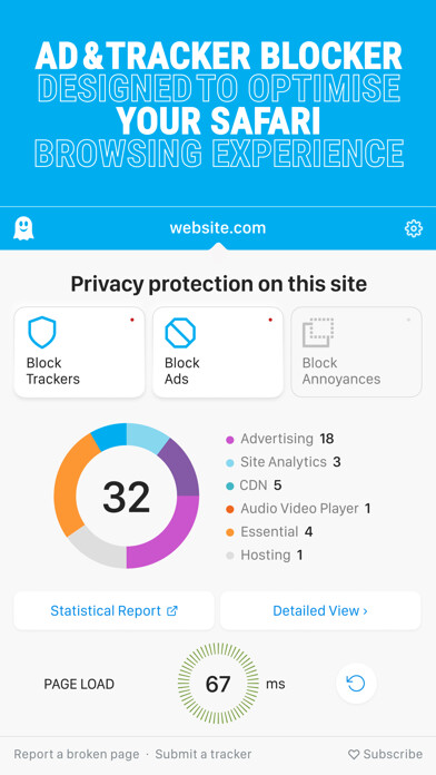 Emulate iPhone app Ghostery – Privacy Ad Blocker using MyAndroid