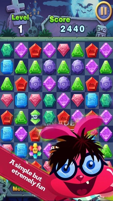 Emulate iPhone app Ghost Jewel Quest - Match3 using MyAndroid