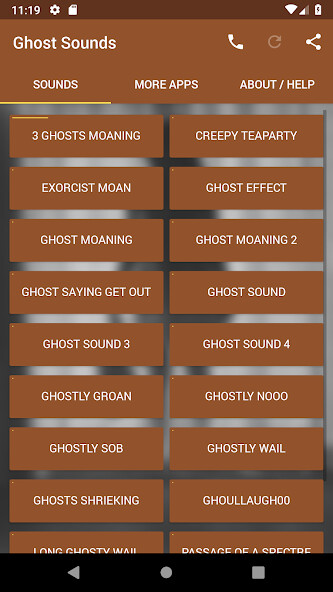 Run android online APK Ghosts Sounds from MyAndroid or emulate Ghosts Sounds using MyAndroid Run android online APK Ghosts Sounds from MyAndroid or emulate Ghosts Sounds using MyAndroid