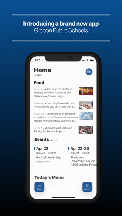 Emulate iPhone app Gibbon Public School using MyAndroid