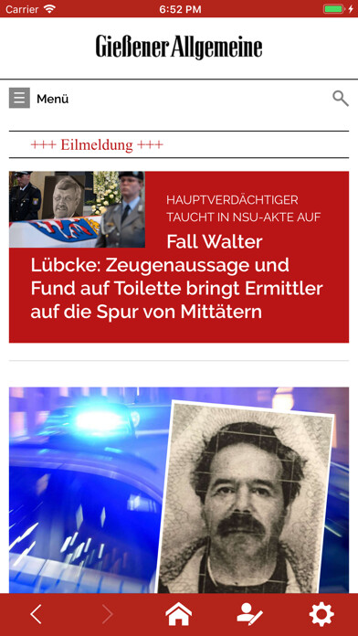 Emulate iPhone app Gießener Allgemeine News using MyAndroid Emulate iPhone app Gießener Allgemeine News using MyAndroid