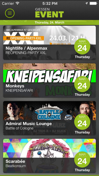 Emulate iPhone app GiessenEvent using MyAndroid Emulate iPhone app GiessenEvent using MyAndroid